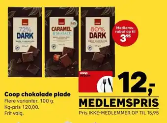 Coop.dk Coop chokolade plade tilbud