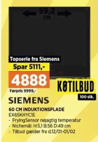 Power 60 CM INDUKTIONSPLADE EX65KHYCIE tilbud
