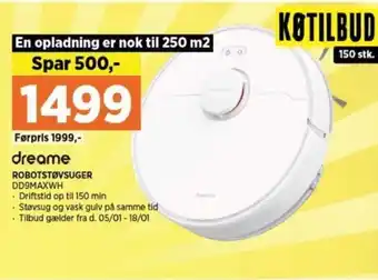 Power ROBOTSTØVSUGER DD9MAXWH tilbud