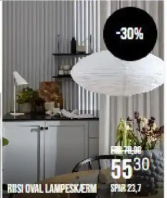 RIISI OVAL LAMPESKÆRM
