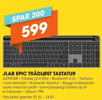 Expert JLAB EPIC TRÅDLØST TASTATUR tilbud