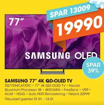 Expert SAMSUNG 77" 4K QD-OLED TV tilbud