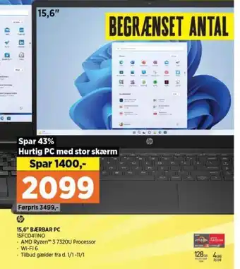 Power 15,6" BÆRBAR PC 15FC0411NO tilbud