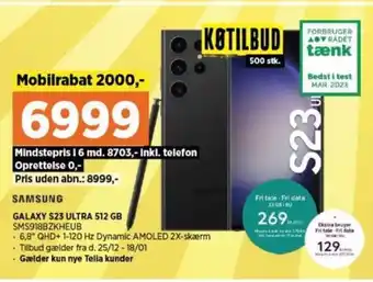 Power SAMSUNG GALAXY S23 ULTRA 512 GB tilbud