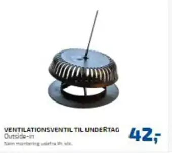VENTILATIONSVENTIL TIL UNDERTAG