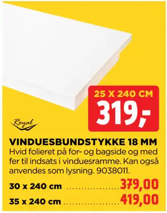 jem & fix Vinduesbundstykke 18 mm tilbud