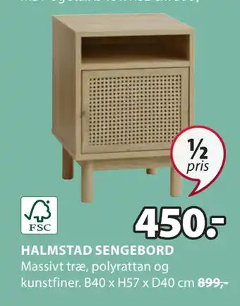 JYSK Halmstad sengebord tilbud