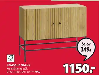 JYSK Hemdrup skænk tilbud