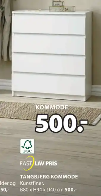 JYSK Tangbjerg kommode tilbud