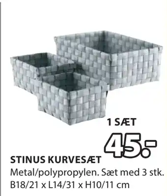 JYSK Stinus kurvesæt tilbud
