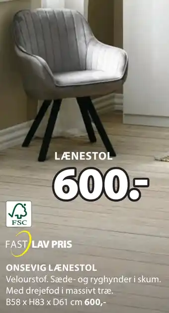 JYSK Onsevig lænestol tilbud