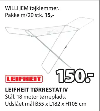 JYSK Leifheit tørrestativ tilbud