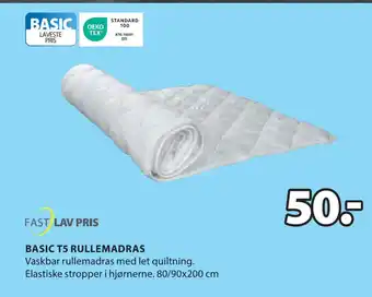 JYSK Basic t5 rullemadras tilbud