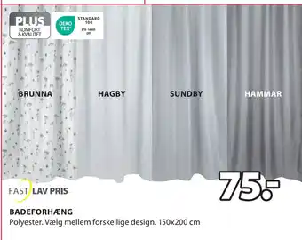 JYSK Badeforhæng tilbud