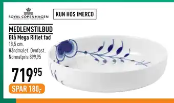 Imerco Blå mega riflet fad tilbud
