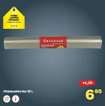 Bauhaus Affaldssække klar 90 L tilbud