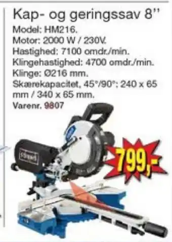 Harald Nyborg Kap- og geringssav 8" tilbud