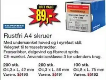 Harald Nyborg Rustfri A4 skruer tilbud