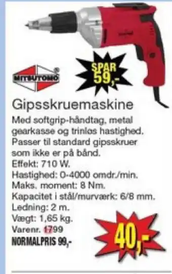 Harald Nyborg Gipsskruemaskine tilbud