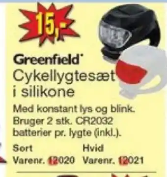 Greenfield Cykellygtesæt i silikone