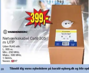 Netværkskabel Cat6 305 m UTP