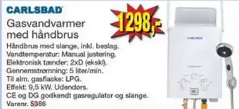 Harald Nyborg Gasvandvarmer med håndbrus tilbud