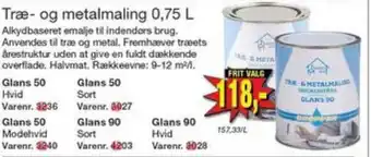 Harald Nyborg Træ- og metalmaling 0,75 L tilbud