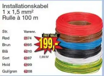Harald Nyborg Installationskabel 1 x 1.5 mm² tilbud