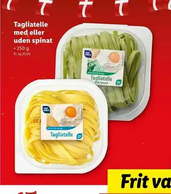 Tagliatelle med eller uden spinat