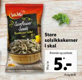 Store solsikkekerner i skal
