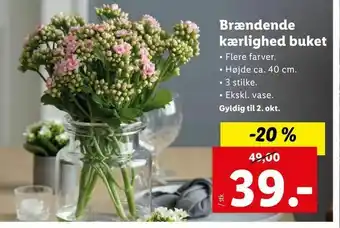 Let-Køb Brændende kærlighed buket tilbud