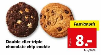 Double eller triple chocolate chip cookie