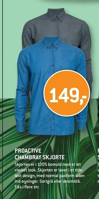 XL-BYG Proactive chambray skjorte tilbud
