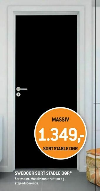 XL-BYG Swedoor sort stable dør* tilbud