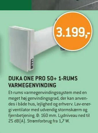 XL-BYG Duka one pro 50+ 1-rums varmegenvinding tilbud