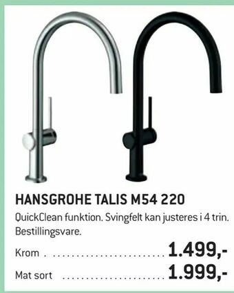 XL-BYG Hansgrohe talis m54 220 tilbud