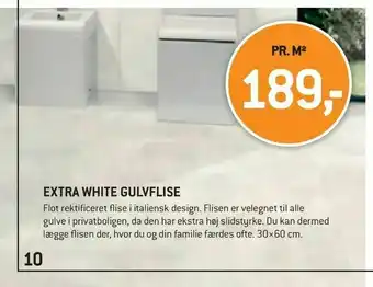 XL-BYG Extra white gulvflise tilbud