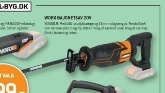 XL-BYG Worx bajonetsav 20v tilbud