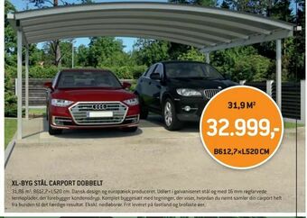 XL-BYG Xl-byg stål carport dobbelt tilbud