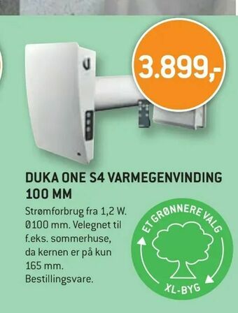 XL-BYG Duka one s4 varmegenvinding 100 mm tilbud