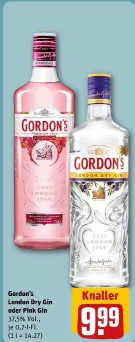 Gordon's London Dry Gin oder Pink Gin