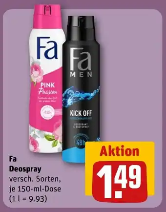 REWE DE Fa Deospray tilbud