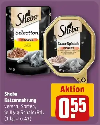 REWE DE Sheba Katzennahrung tilbud