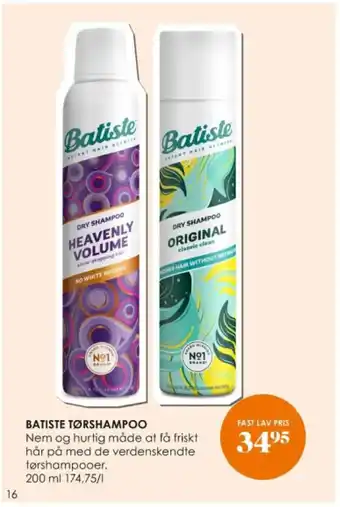 Matas BATISTE TØRSHAMPOO tilbud