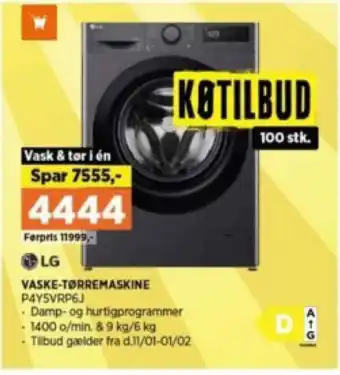 Power VASKE-TØRREMASKINE P4Y5VRP6J tilbud