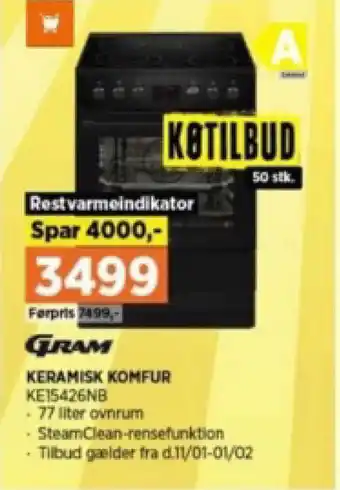 Power KERAMISK KOMFUR KE15426NB tilbud