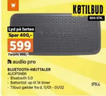 Power BLUETOOTH-HØJTTALER AUDPSNBK tilbud