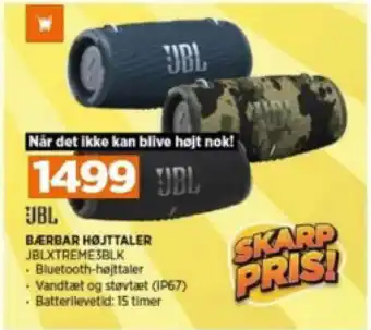 Power BÆRBAR HØJTTALER JBLXTREME3BLK tilbud