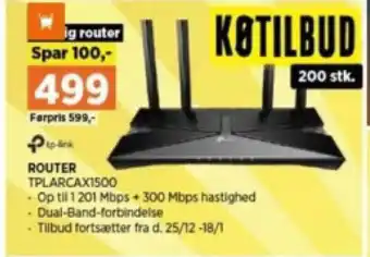 Power ROUTER TPLARCAX1500 tilbud