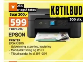 Power PRINTER EPSXP3200 tilbud